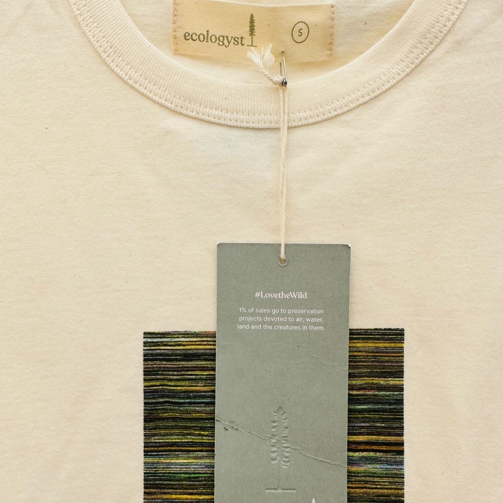 Ecologyst 100%Organic Cotton Unisex Cream And Black Short Sleeve Tee #A — image 3 of 7